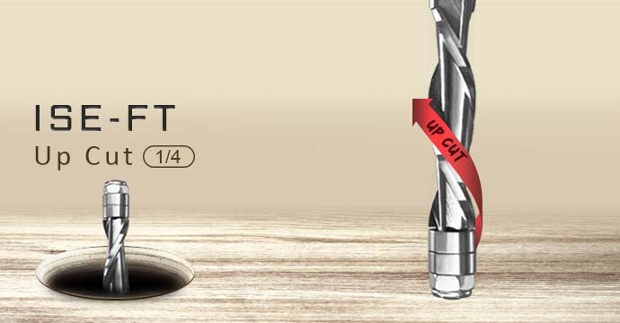 ISEU-FT Carbide Spiral CNC Router Bits - Flush Trim Bit - Up Cut