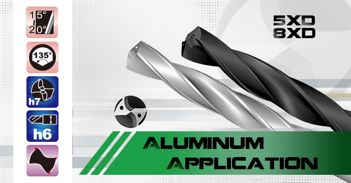 ALC Carbide Drill For Aluminum Application 5xD 8xD